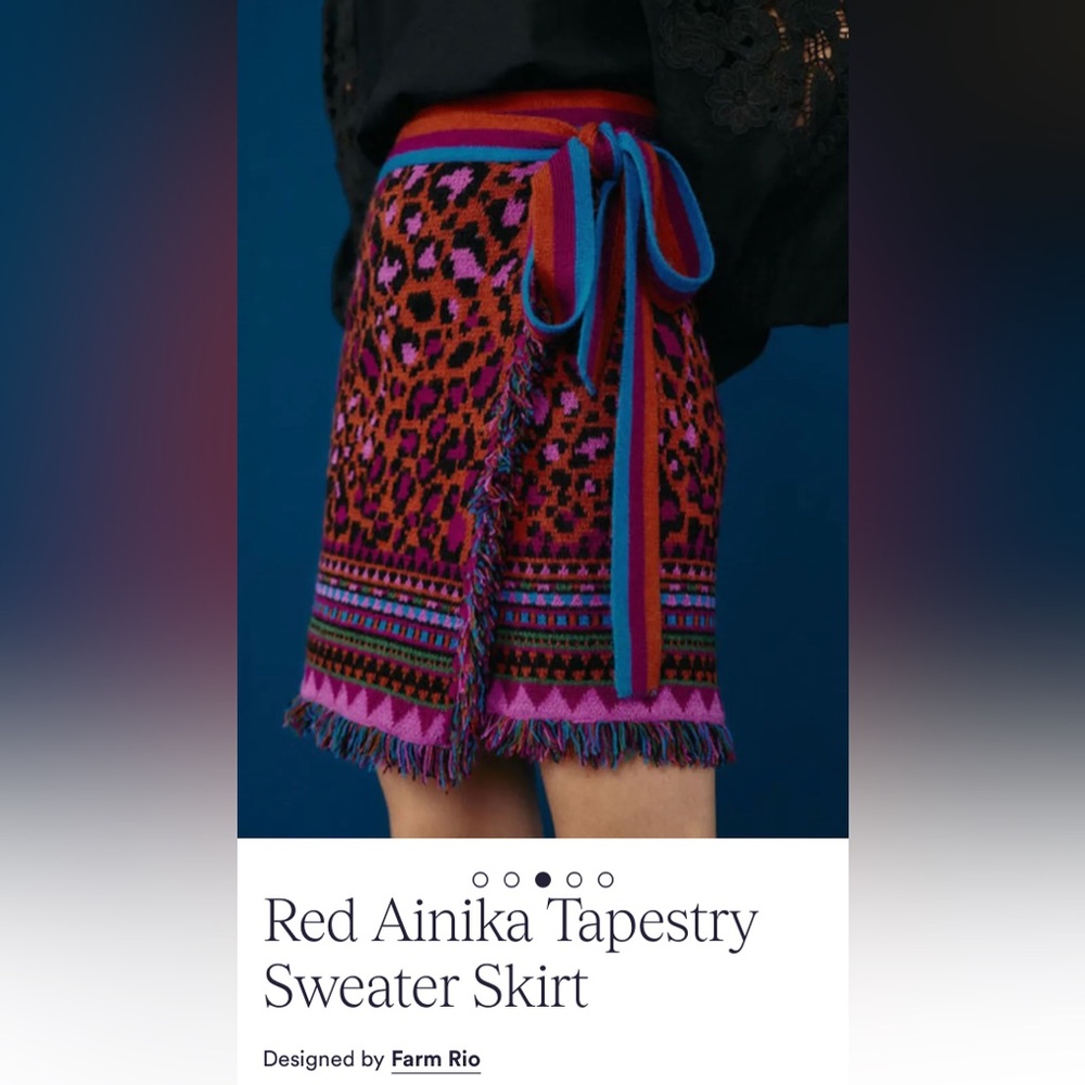 FARM RIO RED AINIKA TAPESTRY SKIRT